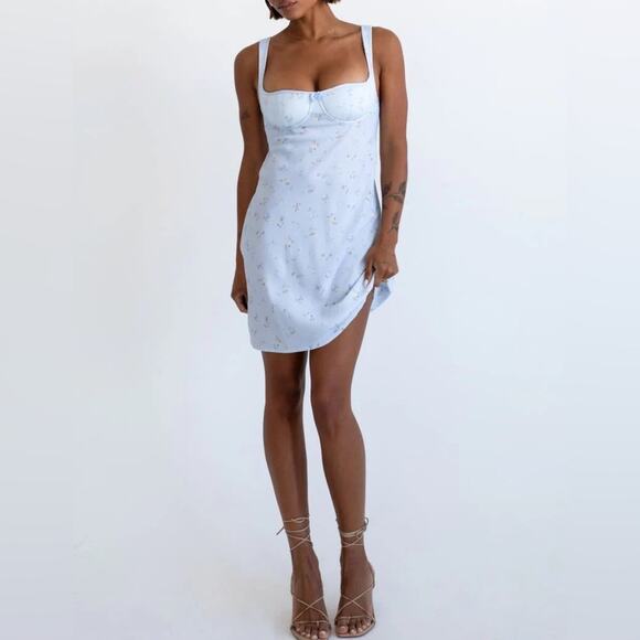 NWT Rumored Loverboy Mini Dress in Forget Me Not - Picture 1 of 9